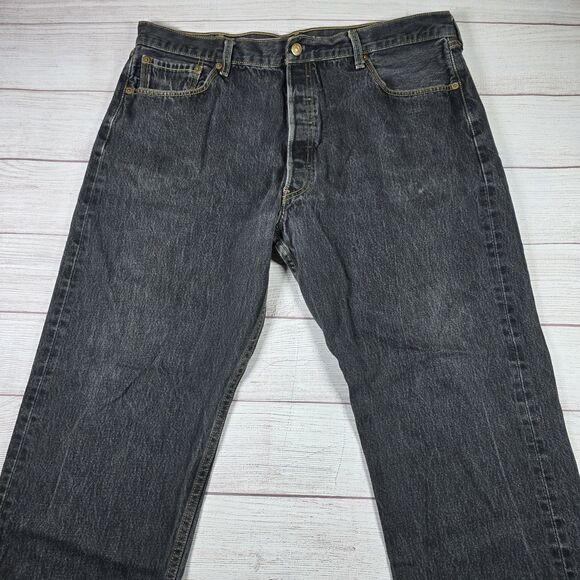Y2K Vintage Levis 501 XX Black Denim Jeans Men's Size 42 x 28 Mexico Button Fly